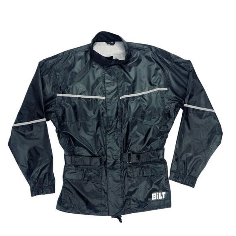 Bilt BLW‎ 4 Motorcycle Jacket Mens Medium Black Waterproof Full Belted Waist